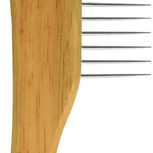 Wooden Handle Comb for Grooming Long Haired Cats & dogs - Pet Detangler Brush for Long & Curly Hair - Comb Removes & Prevents Matted Fur - Perfecting For Cocker, Poodle mixes, Cat Undercoat